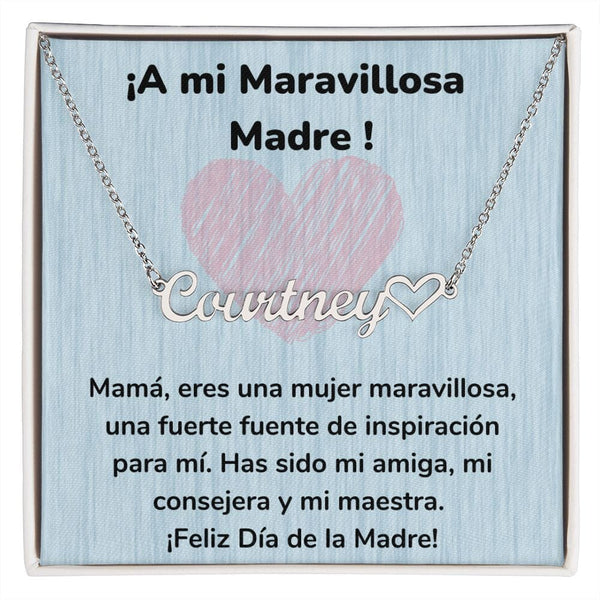 ¡A mi Maravillosa Madre ! - Collar Personalizado Con Nombre Corazón - Mamá Jewelry/NameNecklaceHeart ShineOn Fulfillment 