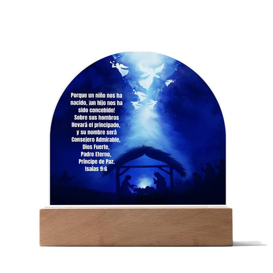 Acrílico con Pesebre del Nacimiento de Jesús: Un Toque Divino para Tu Hogar Esta Navidad Acrylic/Square Acrílico Premium Base de Madera Con LUZ LED