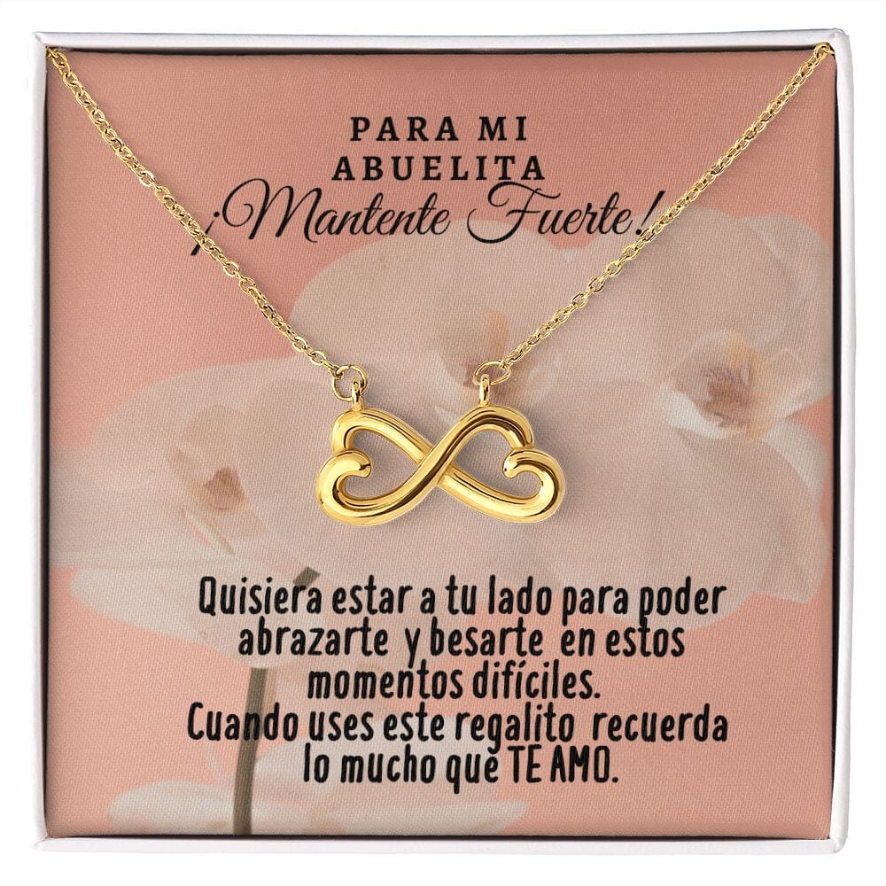 Collar con tarjeta con mensaje para la Abuela: Mantente Fuerte! Jewelry 18k Yellow Gold Finish