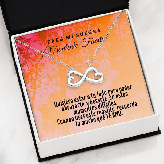 Collar con tarjeta con mensaje para mi Suegra: Mantente Fuerte! Jewelry