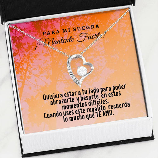 Collar para la Suegra: Para mi Suegra ¡Mantente Fuerte… - Regalo perfecto para Día de la Madre - Collar Forever Love 14K Jewelry/ForeverLove
