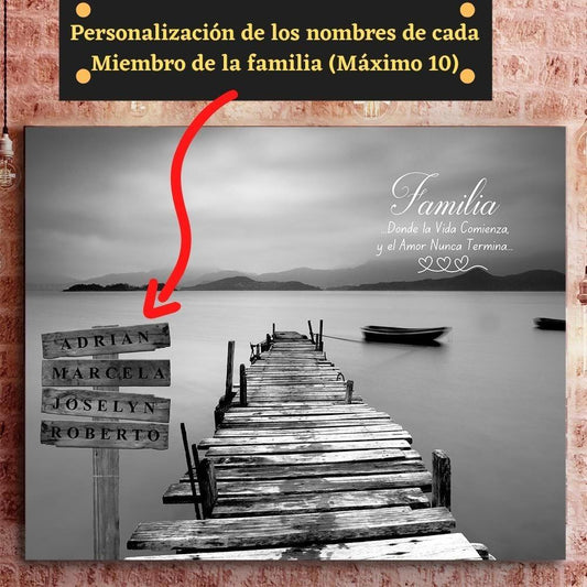 Cuadro Premium Grande con personalización de Nombres de la Familia - el regalo perfecto. ♥ Canvas