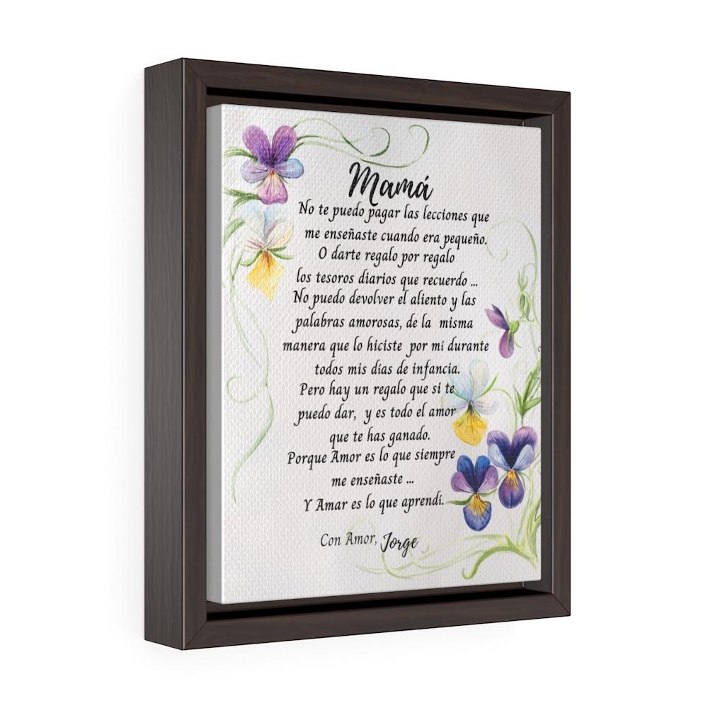 Cuadro Vertical para regalar a Mamá de su Hijo - Un regalo único para la mejor mamá, abuela, tía... Canvas 8x10 pulgadas