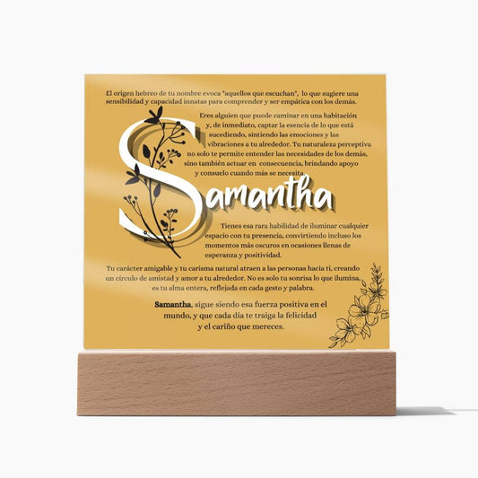 Eco del Alma: La Resonancia Profunda de Samantha - Acrílico con Luz Led Acrylic/Square