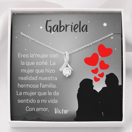 El regalo para enamorar más a la mujer de tu vida - Collar Lazo con piedra - personaliza la tarjeta y enamórala más Jewelry Caja de Regalo Estándar
