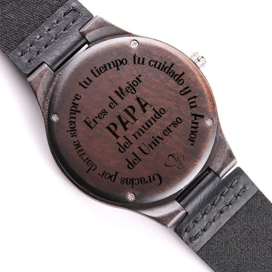 Este es el Reloj que tu papá amará, con un mensaje para él - Reloj de Madera Grabado Jewelry/Watch