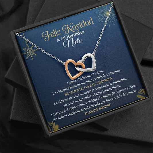 Feliz Navidad a Mi Hermosa Nieta - Collar Corazones entrelazados Jewelry/InterlockingHearts