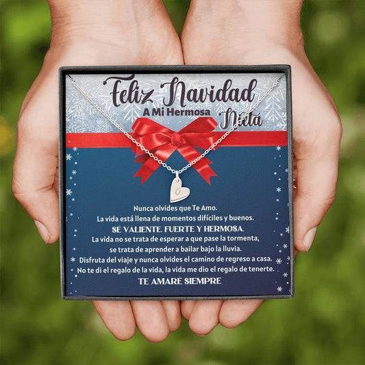 Feliz Navidad a mi Hermosa Nieta - El collar de corazones más dulces Jewelry