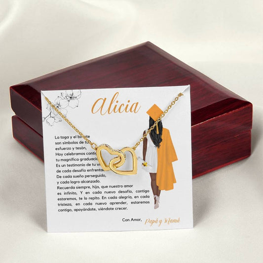 Legado de Amor y Éxito: Collar Corazones Entrelazados con Tarjeta Personalizada Jewelry/InterlockingHearts