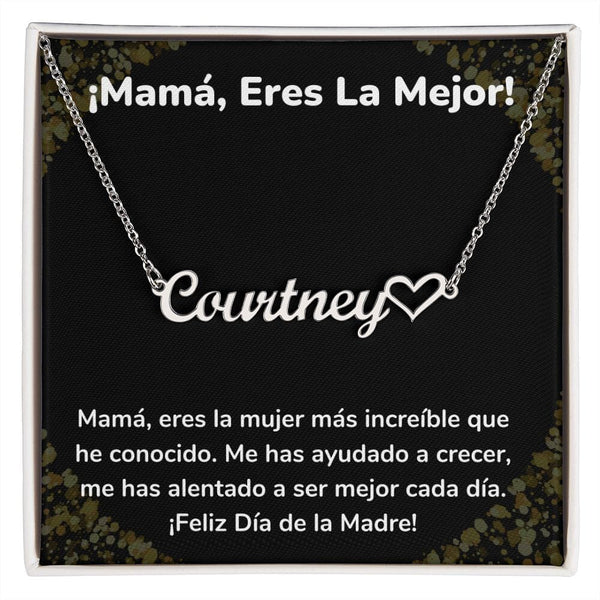 ¡Mamá, Eres La Mejor! - Collar Personalizado Con Nombre Corazón - Mamá Jewelry/NameNecklaceHeart ShineOn Fulfillment 