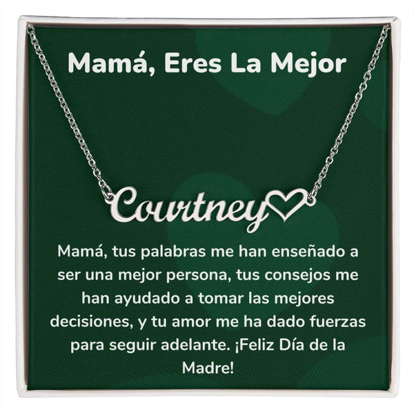 Mamá, Eres La Mejor - Collar Personalizado Con Nombre Corazón - Mamá Jewelry/NameNecklaceHeart ShineOn Fulfillment 