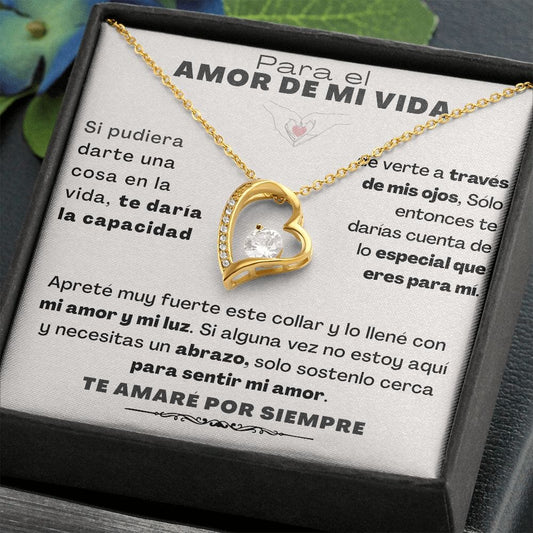 Para el Amor de mi vida - Collar Por siempre amor - forever love B&W Jewelry/ForeverLove Acabado en Oro Amarillo de 18 quilates. Cajita Estandard (Gratis)