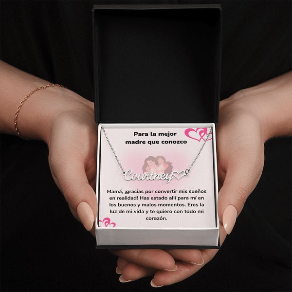 Para la mejor madre que conozco Collar Personalizado Con Nombre Corazón - - Mamá Jewelry/NameNecklaceHeart ShineOn Fulfillment Acero inoxidable pulido Standard Box 