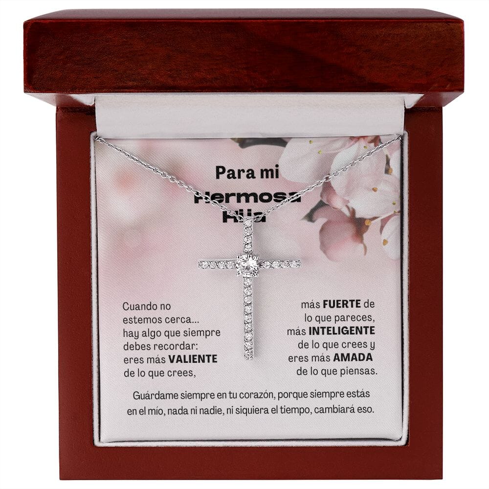 Para mi Hermosa Hija - Bello Collar Cruz Jewelry Mahogany Style Luxury Box