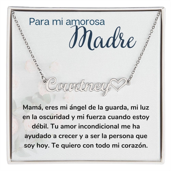 Para mi Madre Amorosa Collar Personalizado Con Nombre Corazón - Mamá Jewelry/NameNecklaceHeart ShineOn Fulfillment 