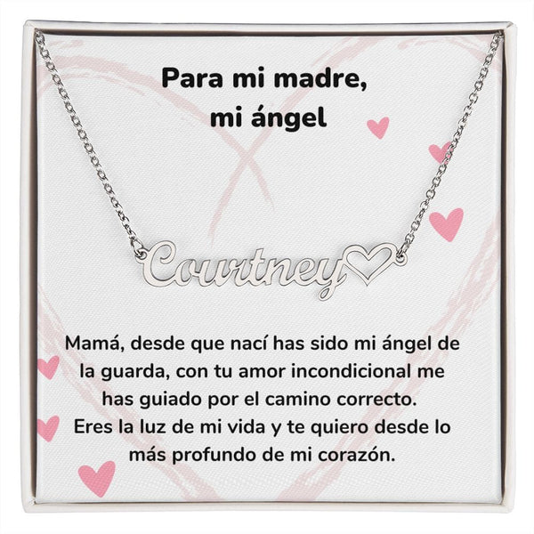 Para mi madre, mi ángel Collar Personalizado Con Nombre Corazón - - Mamá Jewelry/NameNecklaceHeart ShineOn Fulfillment 