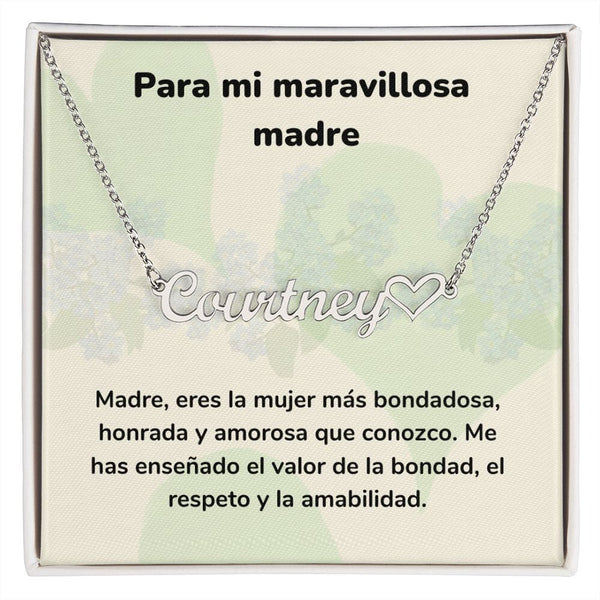 Para mi Maravillosa Madre Collar Personalizado Con Nombre Corazón - Mamá Jewelry/NameNecklaceHeart ShineOn Fulfillment 