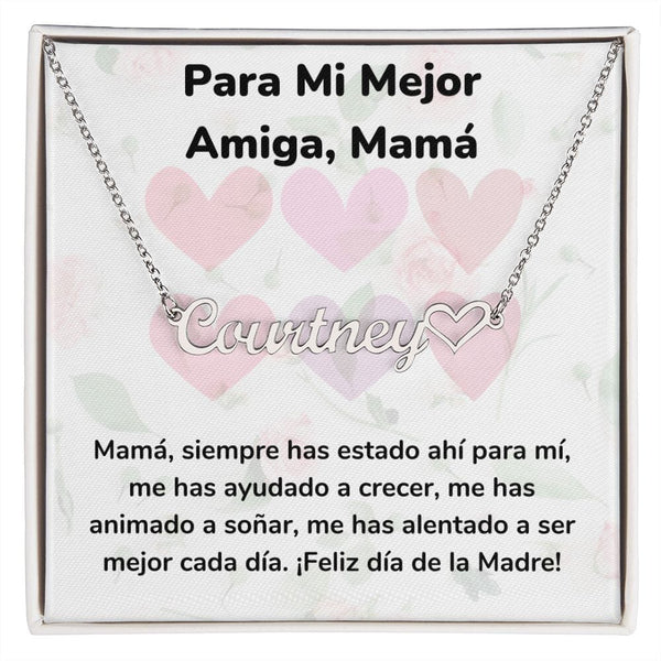 Para Mi Mejor Amiga, Mamá - Collar Personalizado Con Nombre Corazón - Mamá Jewelry/NameNecklaceHeart ShineOn Fulfillment 