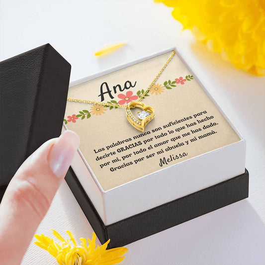 Regalo para Día de la Madre, para una abuela que es tu Mamá - Collar Forever Love con Tarjeta personalizada. Jewelry/ForeverLove