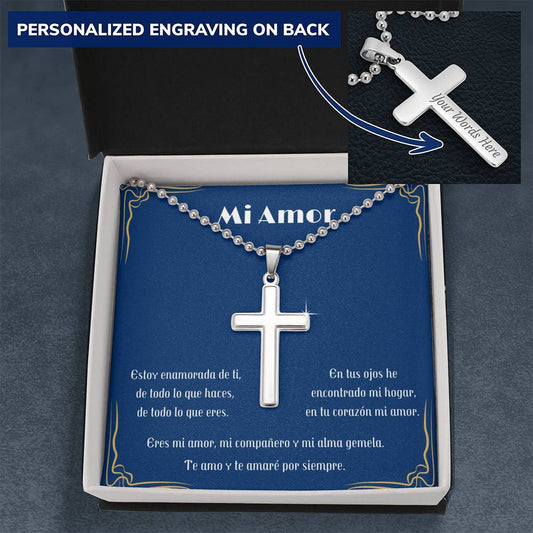 Regalo para el hombre de tu vida - Collar cruz personalizada Jewelry/EngravedCross