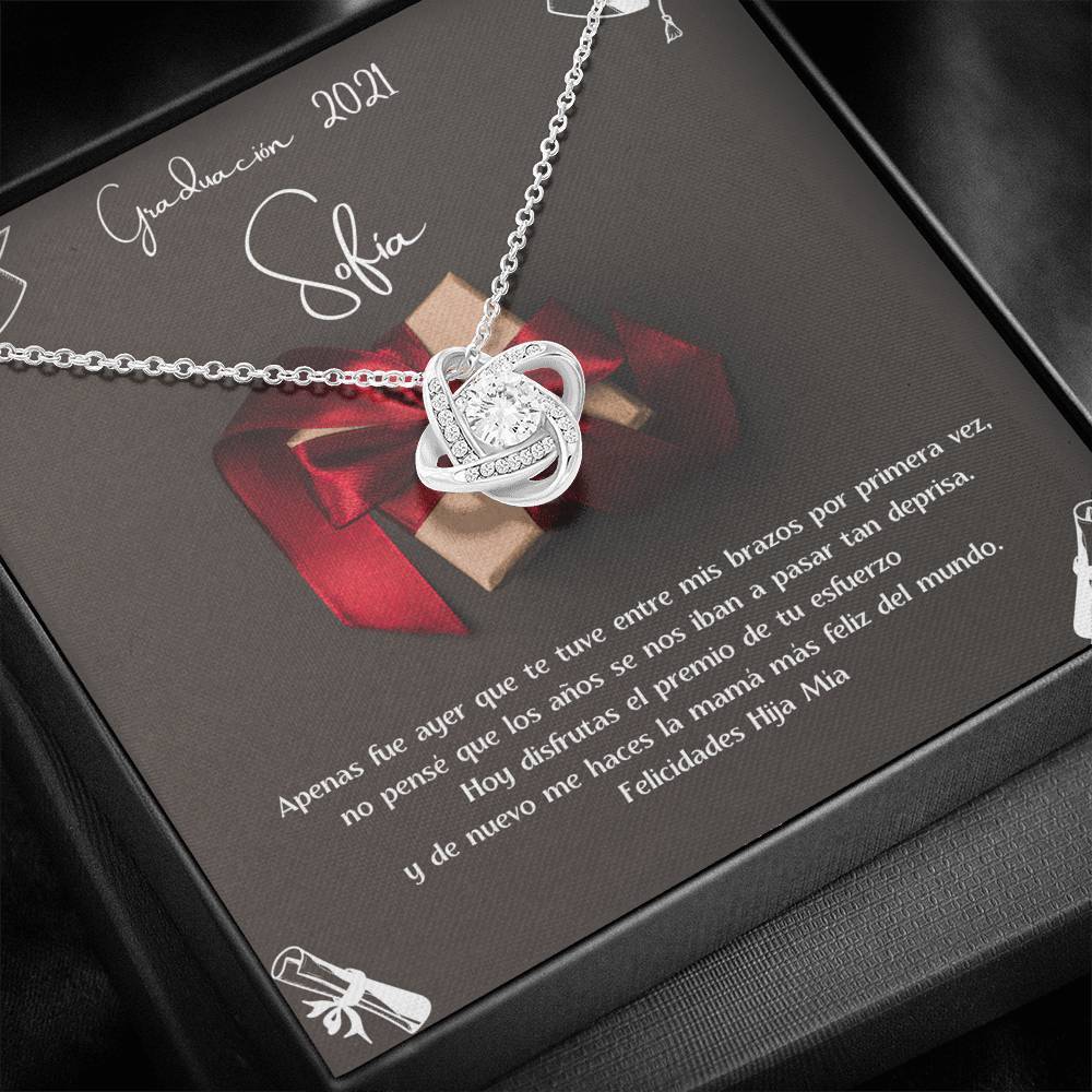 Regalo para una Hija en su graduación Collar Love Knot con