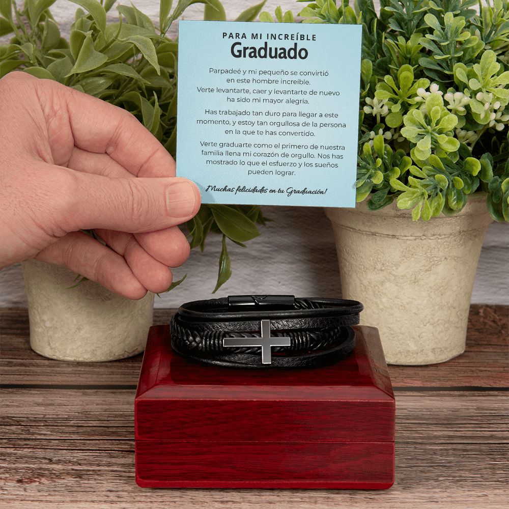 Regalo Significativo para Hijo que Lleva Tu Amor y Fe Siempre - Pulsera de Cruz para Hombre Jewelry