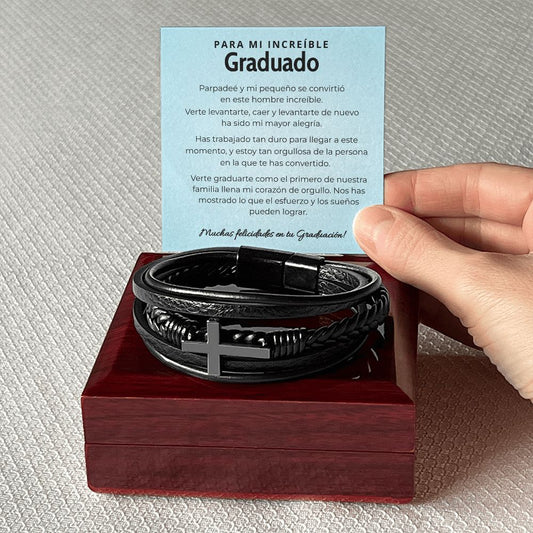 Regalo Significativo para Hijo que Lleva Tu Amor y Fe Siempre - Pulsera de Cruz para Hombre Jewelry