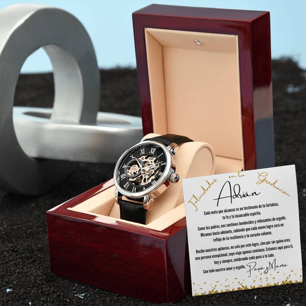 Tiempo Eterno: Un Reloj y Palabras que Marcan el Comienzo de tu Legado Jewelry/Watch