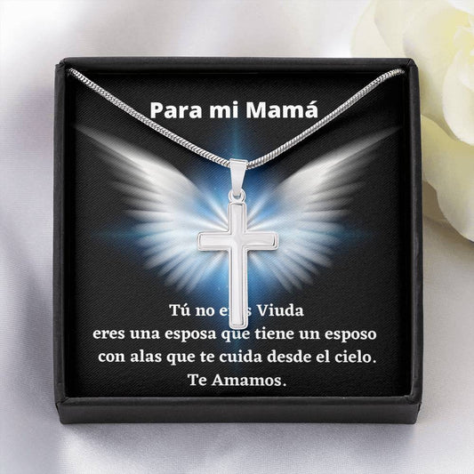 Tú no eres una viuda… Collar con Cruz y tarjeta personalizada para mamá que su esposo se ha ido al cielo. Jewelry