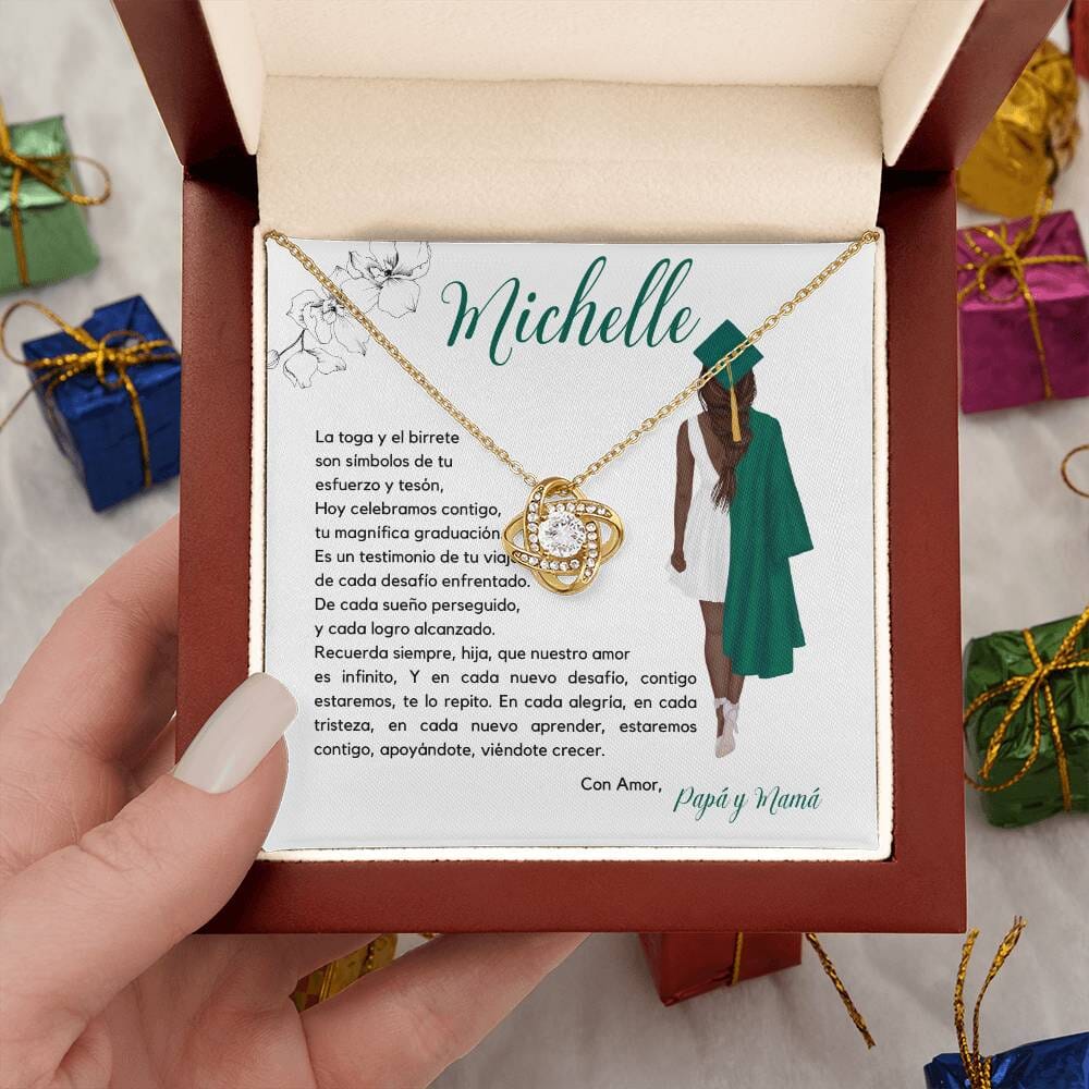 Un Collar de Nudo de Amor para Celebrar su Graduación Jewelry/LoveKnot Acabado en Oro Amarillo de 18 quilates Luxury Box