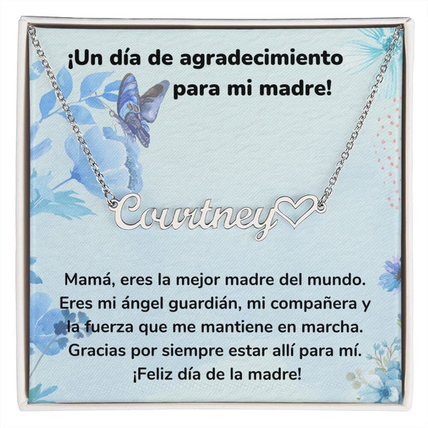 ¡Un día de agradecimiento para mi madre! - Collar Personalizado Con Nombre Corazón - Mamá Jewelry/NameNecklaceHeart ShineOn Fulfillment 