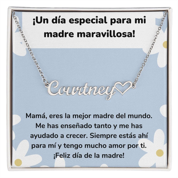 ¡Un día especial para mi madre maravillosa! - Collar Personalizado Con Nombre Corazón - Mamá Jewelry/NameNecklaceHeart ShineOn Fulfillment 