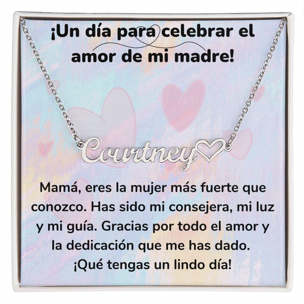 ¡Un día para celebrar el amor de mi madre! - Collar Personalizado Con Nombre Corazón - Mamá Jewelry/NameNecklaceHeart ShineOn Fulfillment 