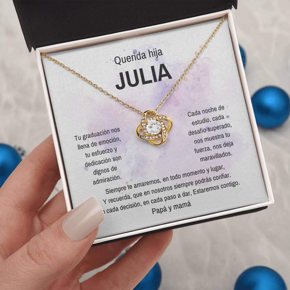Un Lazo Eterno de Amor y Orgullo: El Collar de Nudo de Amor para Celebrar su Graduación Jewelry/LoveKnot 18K Yellow Gold Finish Standard Box