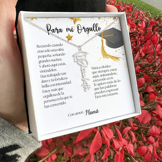 Un Recuerdo que Dura para Siempre - Regalo para Graduación Personalizado Jewelry/NameNecklace