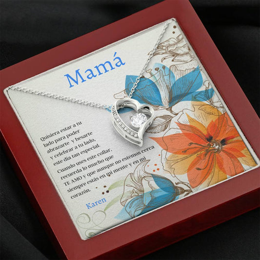 Un regalo para esa persona especial que amas con el corazón - Aún cuando este lejos Jewelry/ForeverLove Caja de Madera de Lujo con Luz estilo Mahogany