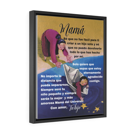 Un regalo único para agradecerle a tu madre por su apoyo y amor incondicional de por vida - Canva con Marco de Lujo a escoger. Canvas 16″ × 20″ Premium Gallery Wraps (1.25″) Black