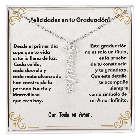 Un Símbolo de Amor y Orgullo en Tu Graduación – Collar Personalizado con Nombre Jewelry Acero inoxidable pulido Caja estándar