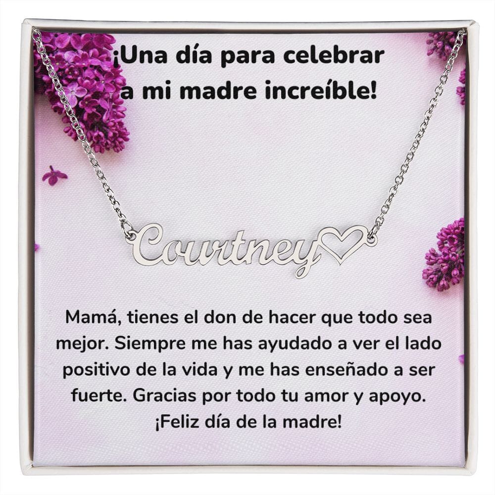 A day to celebrate my amazing mother! - Personalized Heart Name Neckla –  Regalitos.com