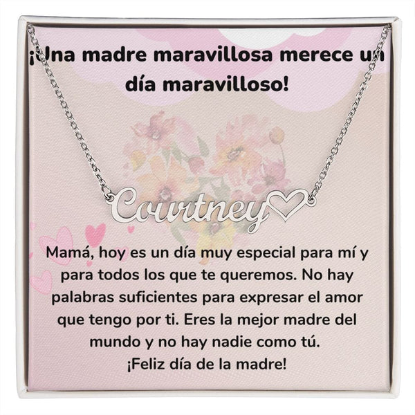 ¡Una madre maravillosa merece un día maravilloso! - Collar Personalizado Con Nombre Corazón - Mamá Jewelry/NameNecklaceHeart ShineOn Fulfillment 