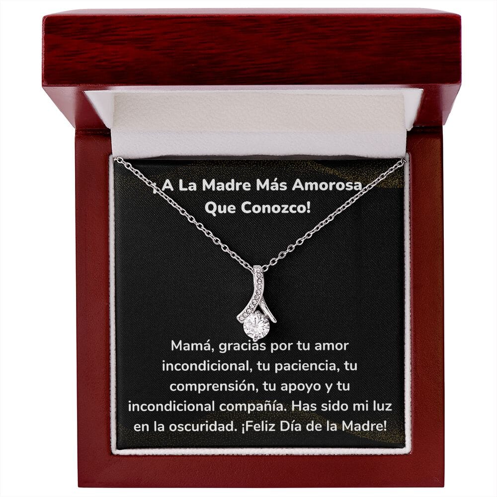 ¡ A La Madre Más Amorosa Que Conozco! Collar Belleza Seductora (Alluring Beauty) Para Mamá Jewelry/AlluringBeauty Acabado en oro blanco de 14 k Luxury Box 