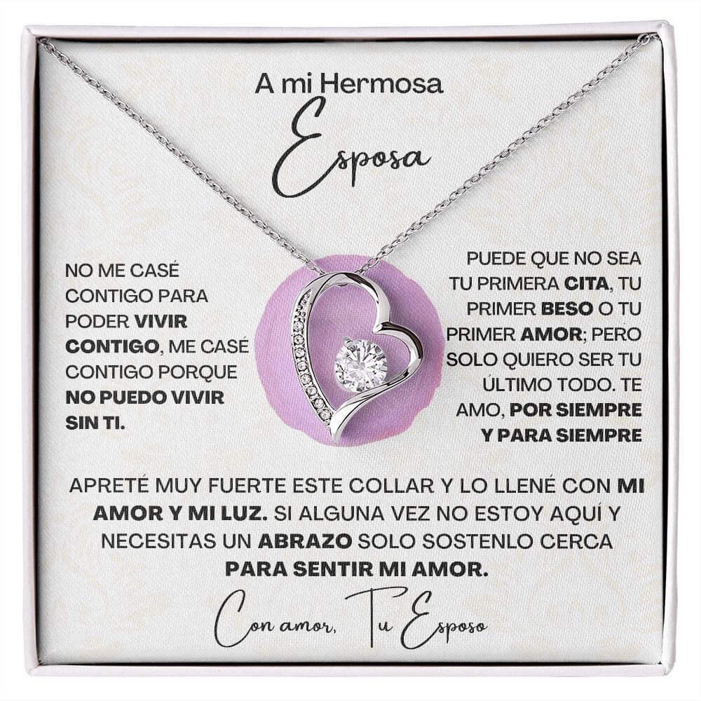 A Mi Hermosa Esposa - Collar Pendiente Forever Love (Amor Por Siempre) 2 Jewelry/ForeverLove Acabado en oro blanco de 14 k Standard Box 