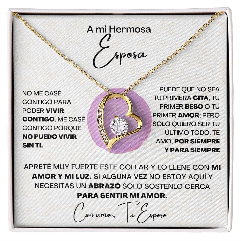 A Mi Hermosa Esposa - Collar Pendiente Forever Love (Amor Por Siempre) 2 Jewelry/ForeverLove Acabado en Oro Amarillo de 18 quilates Standard Box 