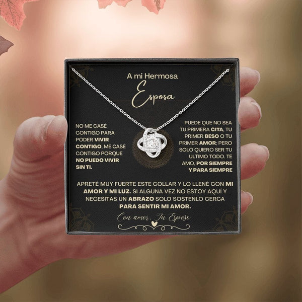 A Mi Hermosa Esposa - Collar Pendiente Love Knot (Nudo de Amor) Jewelry ShineOn Fulfillment 