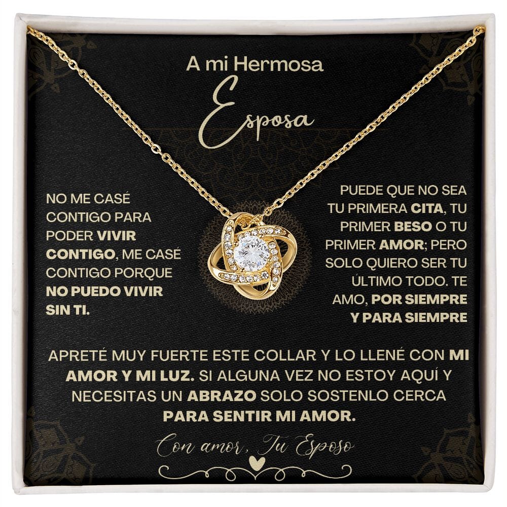 A Mi Hermosa Esposa - Collar Pendiente Love Knot (Nudo de Amor) Jewelry/LoveKnot 