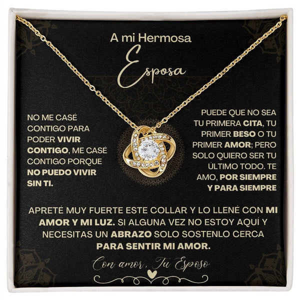 A Mi Hermosa Esposa - Collar Pendiente Love Knot (Nudo de Amor) Jewelry/LoveKnot 