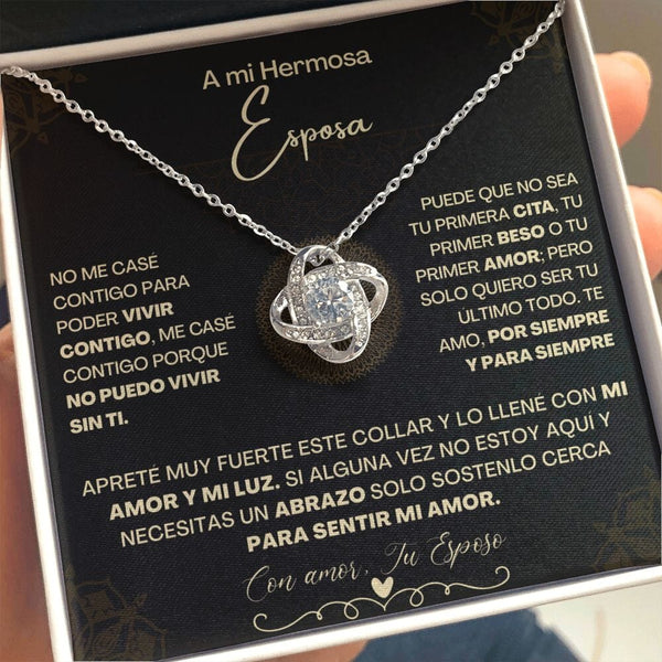 A Mi Hermosa Esposa - Collar Pendiente Love Knot (Nudo de Amor) Jewelry/LoveKnot 