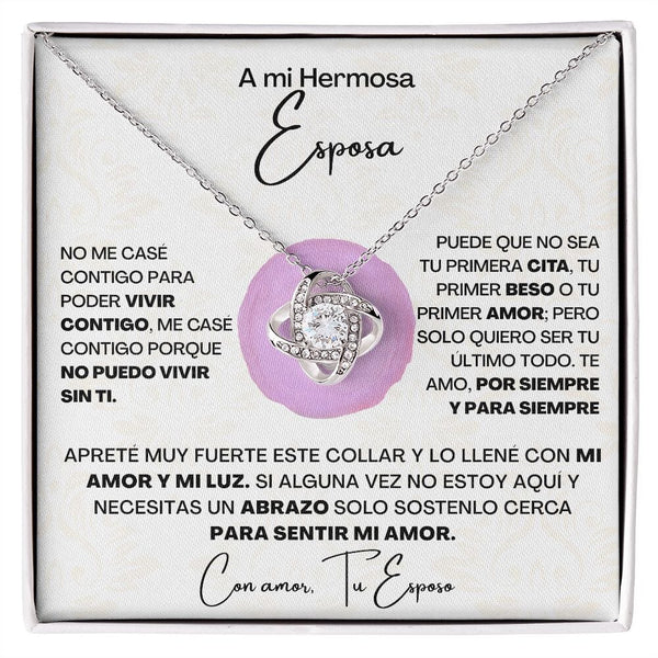 A Mi Hermosa Esposa - Collar Pendiente Love Knot (Nudo de Amor) Jewelry/LoveKnot 