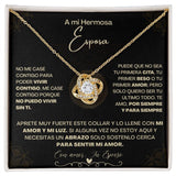 A Mi Hermosa Esposa - Collar Pendiente Love Knot (Nudo de Amor) Jewelry ShineOn Fulfillment Acabado en Oro Amarillo de 18 quilates Caja Estándard (GRATIS) 