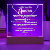 A mi Hermosa Hija - Acrílico con Luces y Collar Lazo de Amor Personalizado. El Mejor regalo para esta Navidad Jewelry ShineOn Fulfillment 